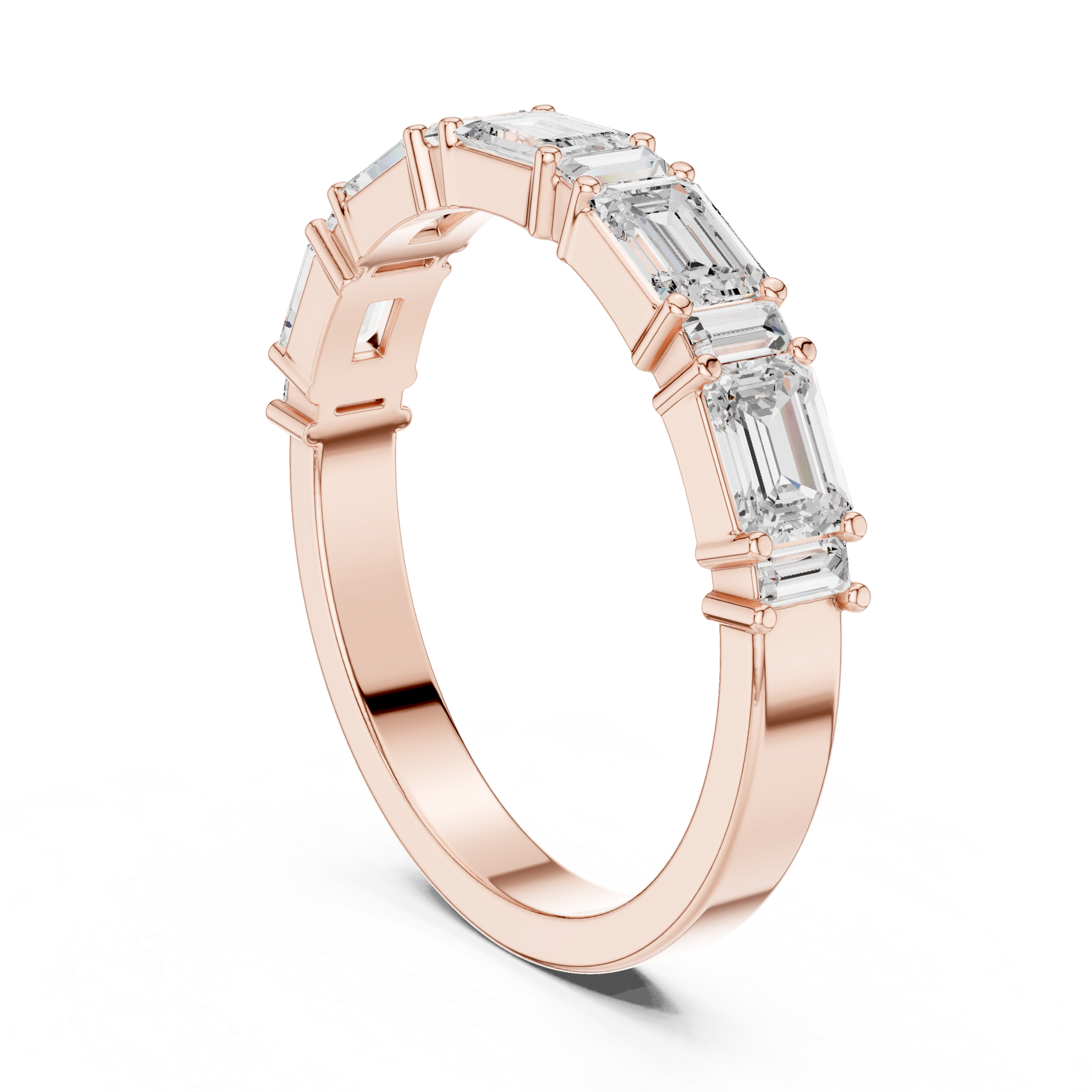 0.85 CT Baguette &  Emerald Grown Diamond Ring | WOKE