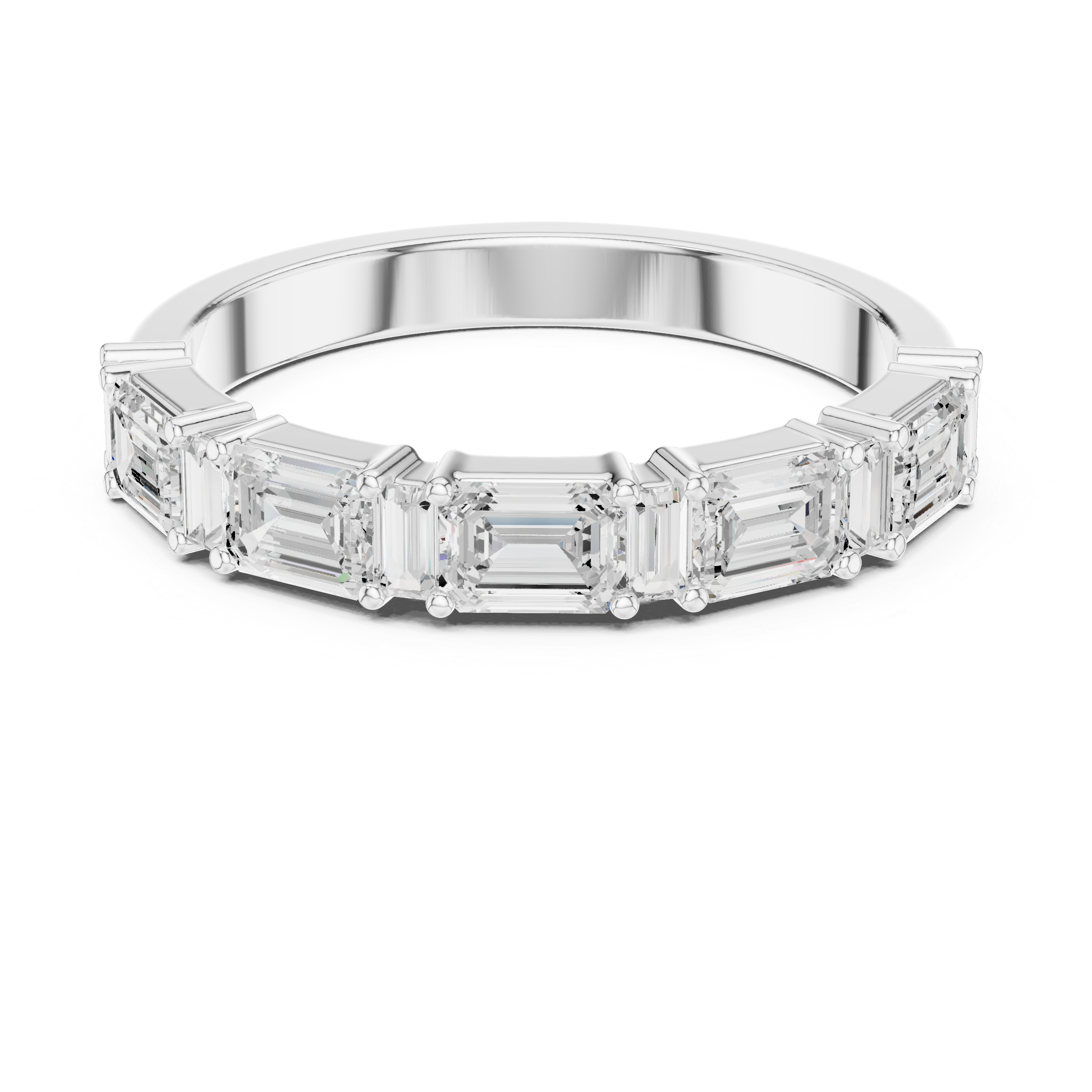 0.85 CT Baguette &  Emerald Grown Diamond Ring | WOKE
