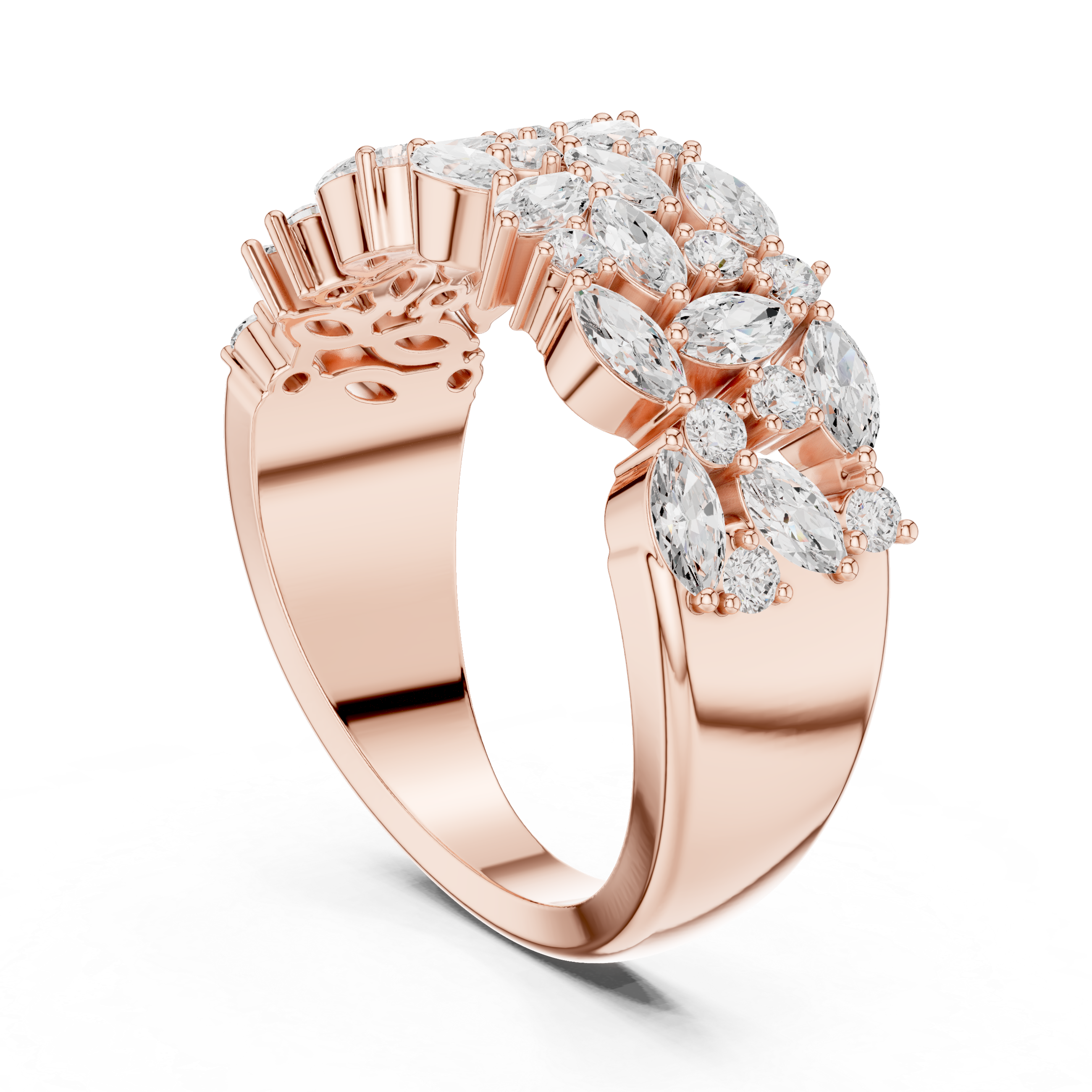 0.255 CT  Marquise & Round Lab Grown Diamond Ring | WOKE