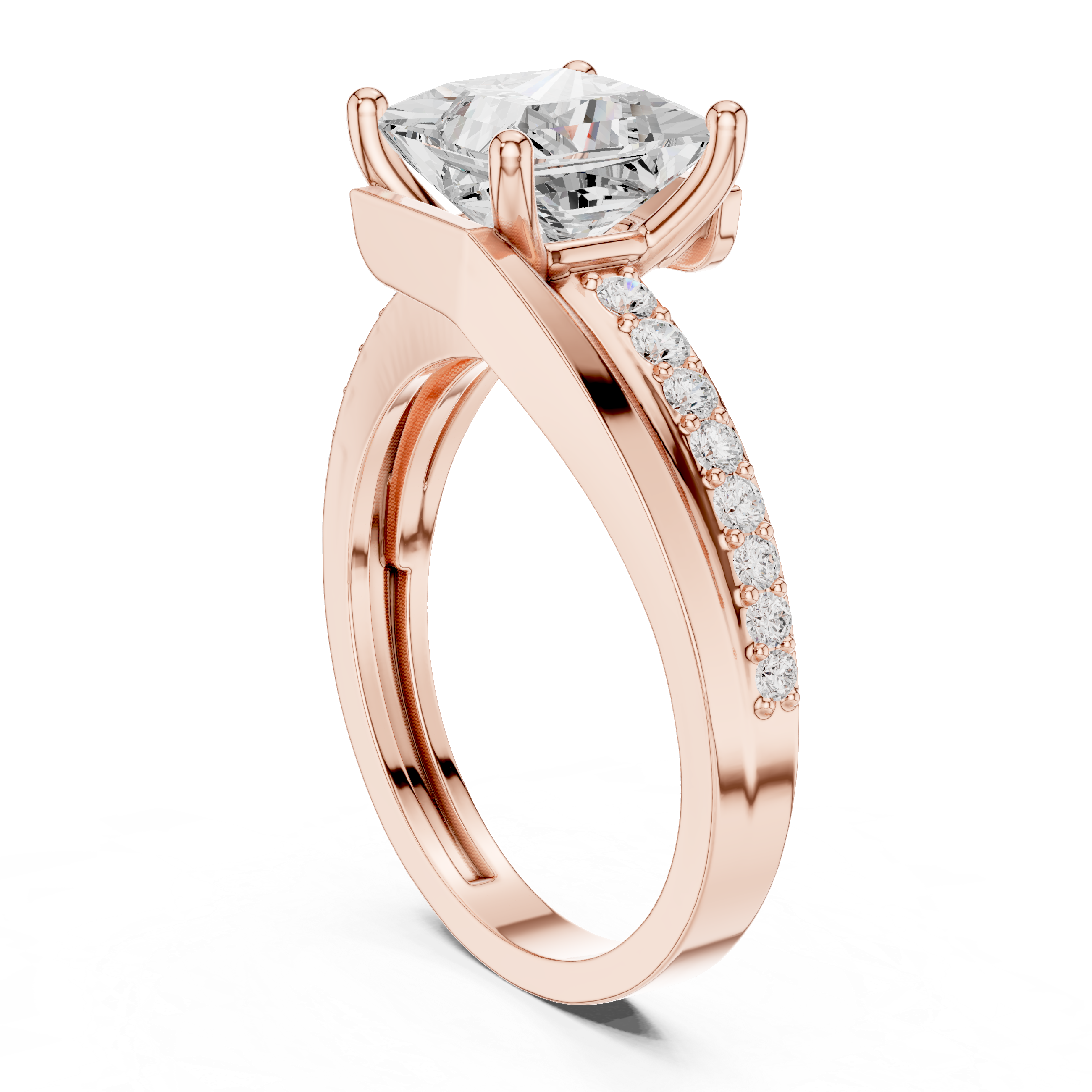 0.23 CT  Princess & Round Lab Grown Diamond Ring | WOKE