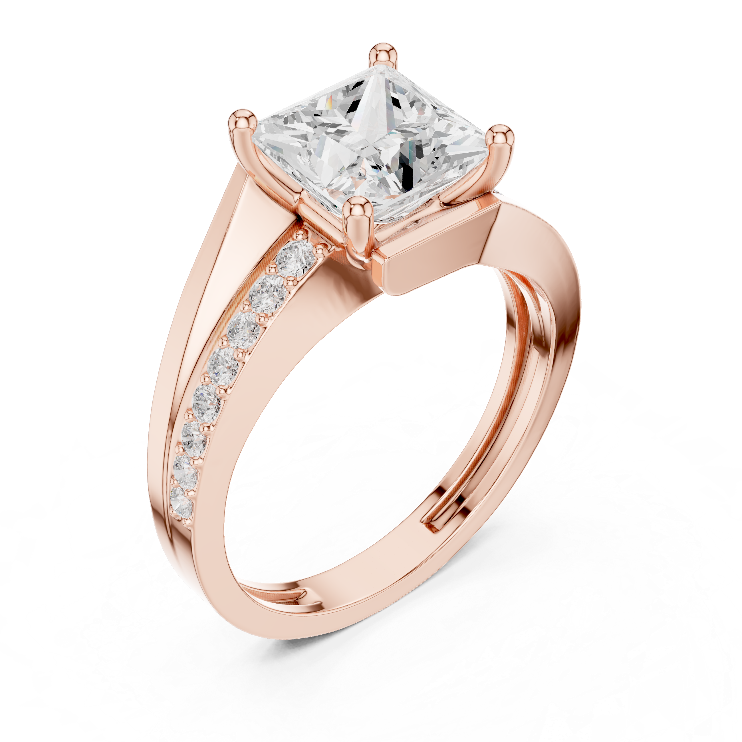 0.23 CT  Princess & Round Lab Grown Diamond Ring | WOKE