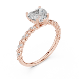 1.327 CT Heart & Round Lab Grown Diamond Ring | WOKE