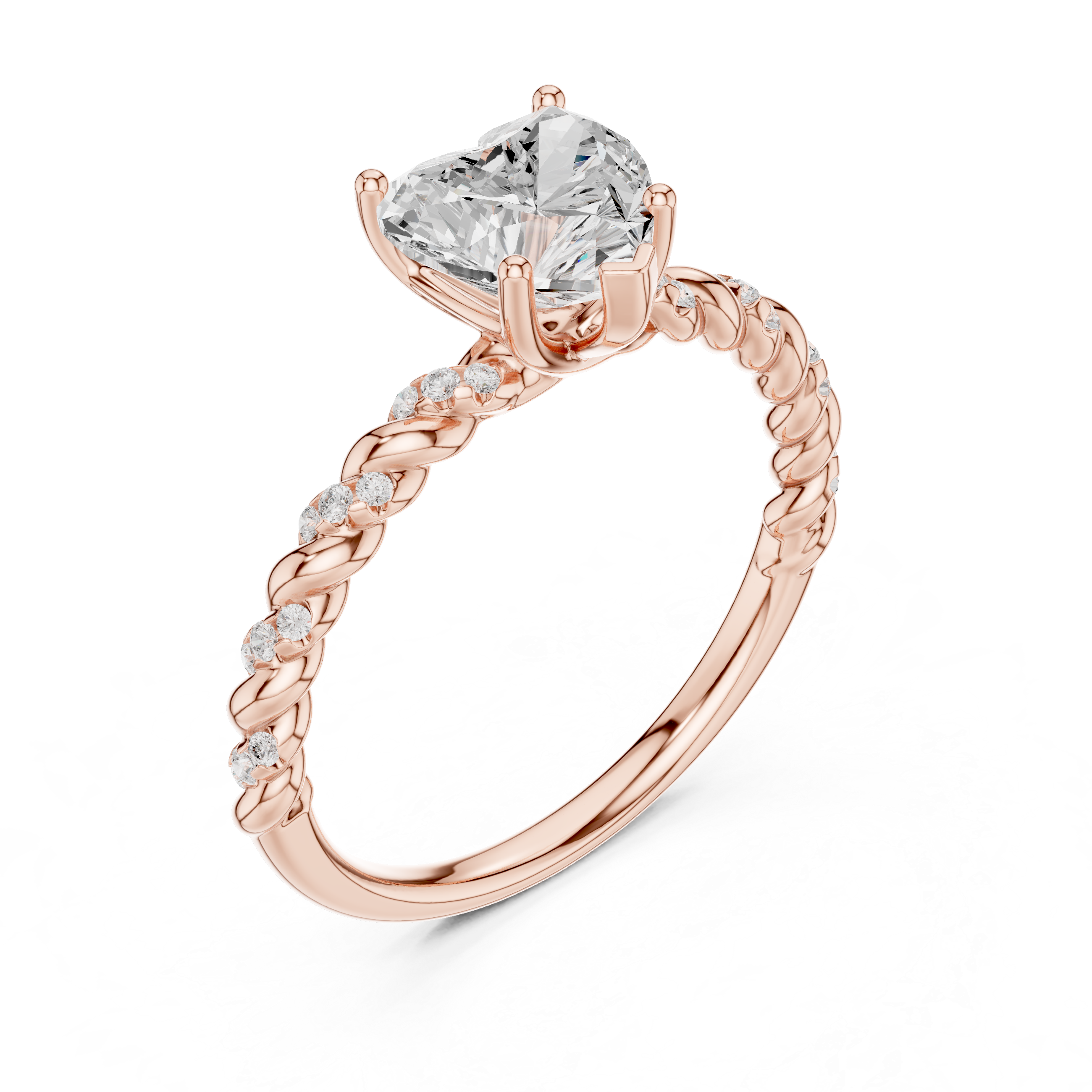 1.327 CT Heart & Round Lab Grown Diamond Ring | WOKE