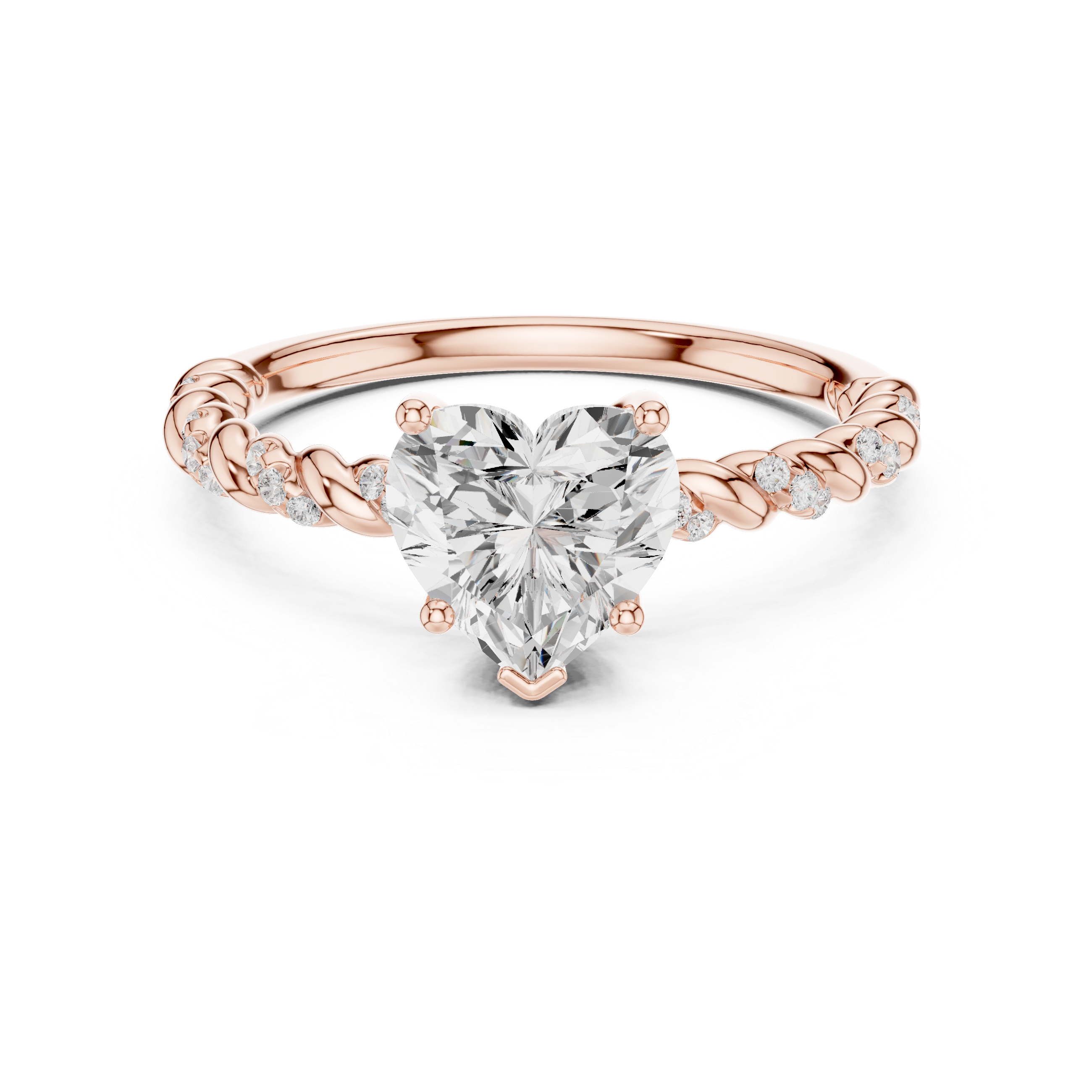 1.327 CT Heart & Round Lab Grown Diamond Ring | WOKE