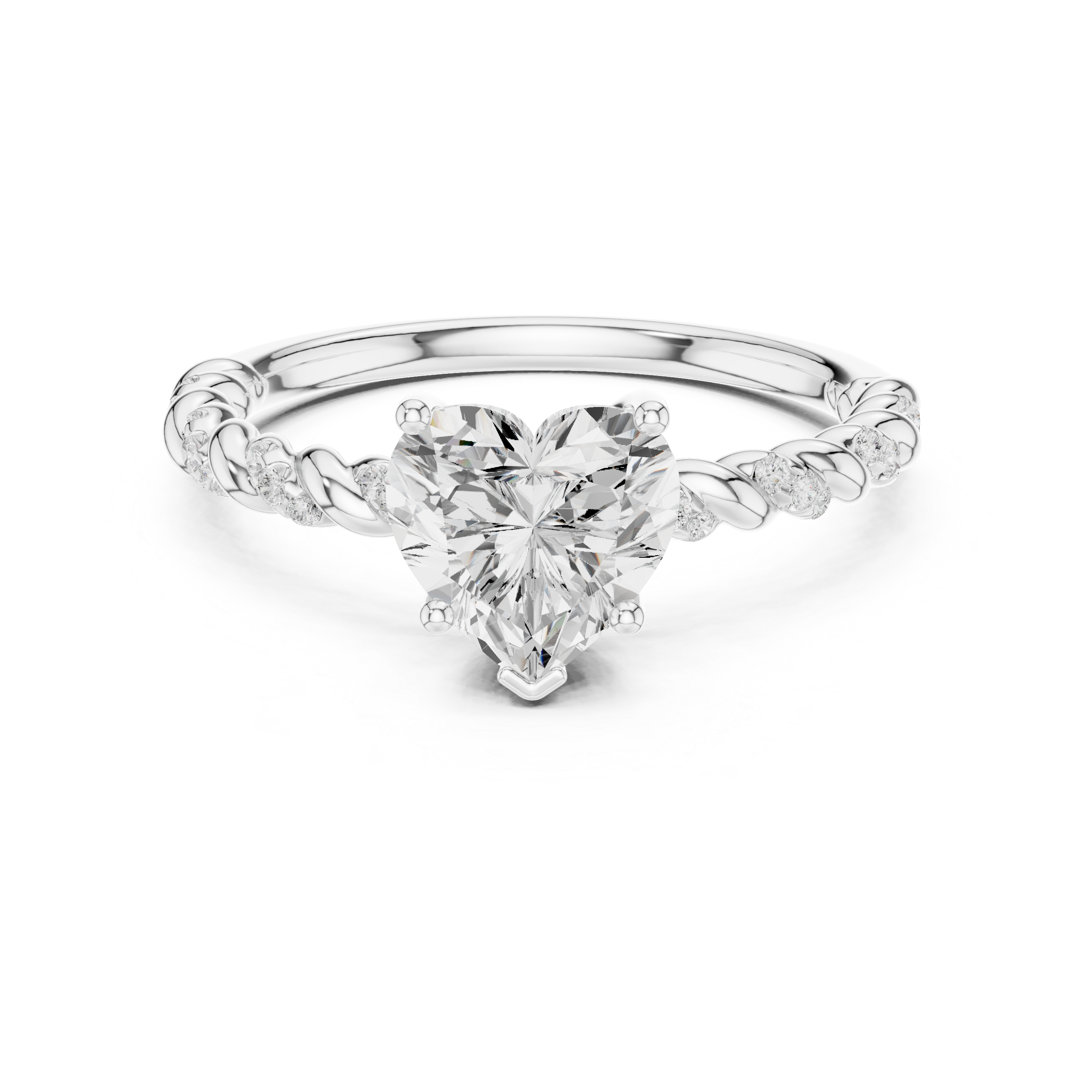 1.327 CT Heart & Round Lab Grown Diamond Ring | WOKE