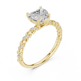 1.327 CT Heart & Round Lab Grown Diamond Ring | WOKE