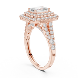2.5 CT Emerald & Round Lab Grown Diamond Ring | WOKE