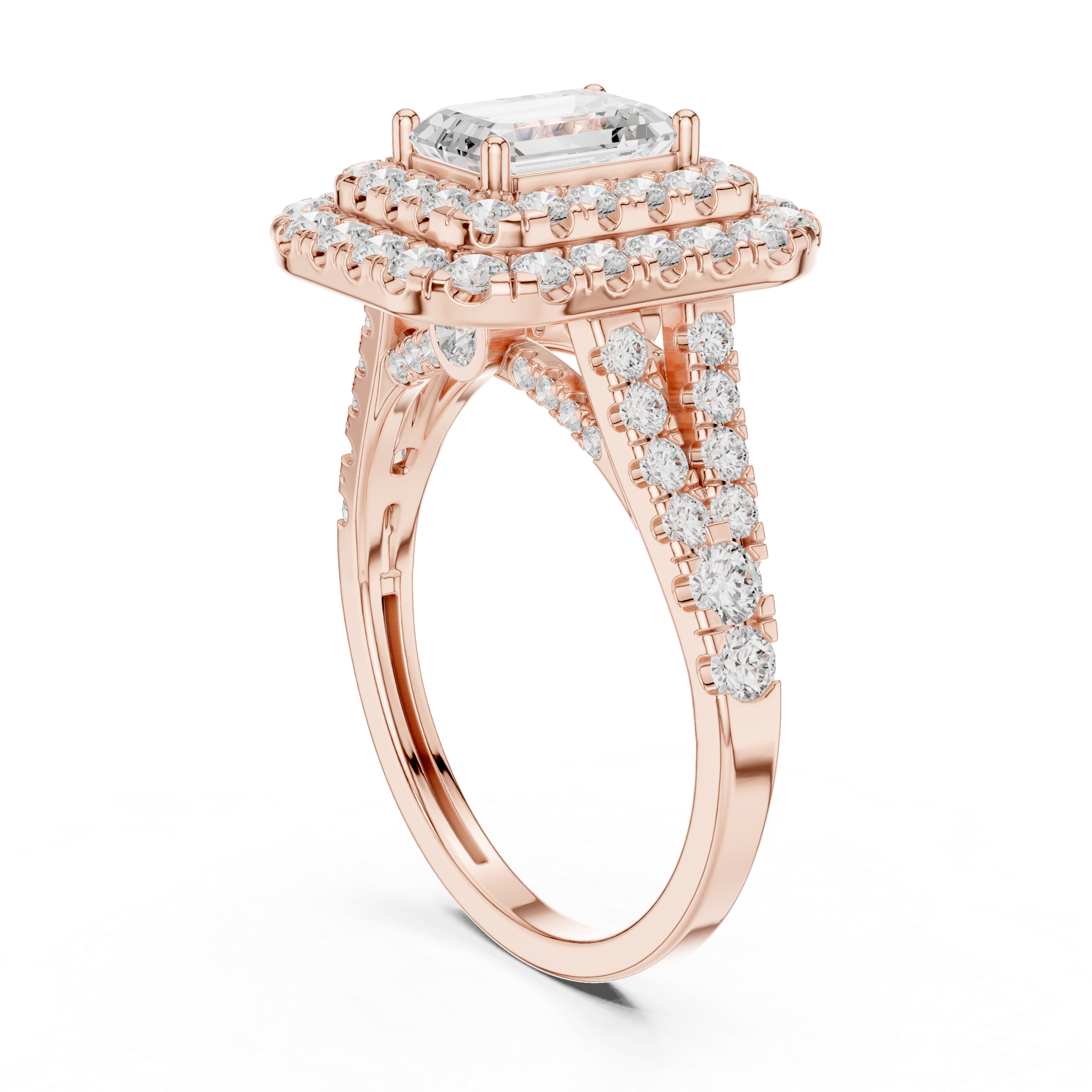 2.5 CT Emerald & Round Lab Grown Diamond Ring | WOKE