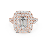 2.5 CT Emerald & Round Lab Grown Diamond Ring | WOKE