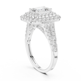 2.5 CT Emerald & Round Lab Grown Diamond Ring | WOKE