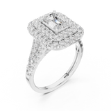 2.5 CT Emerald & Round Lab Grown Diamond Ring | WOKE