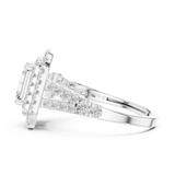 2.5 CT Emerald & Round Lab Grown Diamond Ring | WOKE