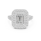 2.5 CT Emerald & Round Lab Grown Diamond Ring | WOKE