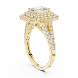 2.5 CT Emerald & Round Lab Grown Diamond Ring | WOKE