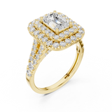 2.5 CT Emerald & Round Lab Grown Diamond Ring | WOKE