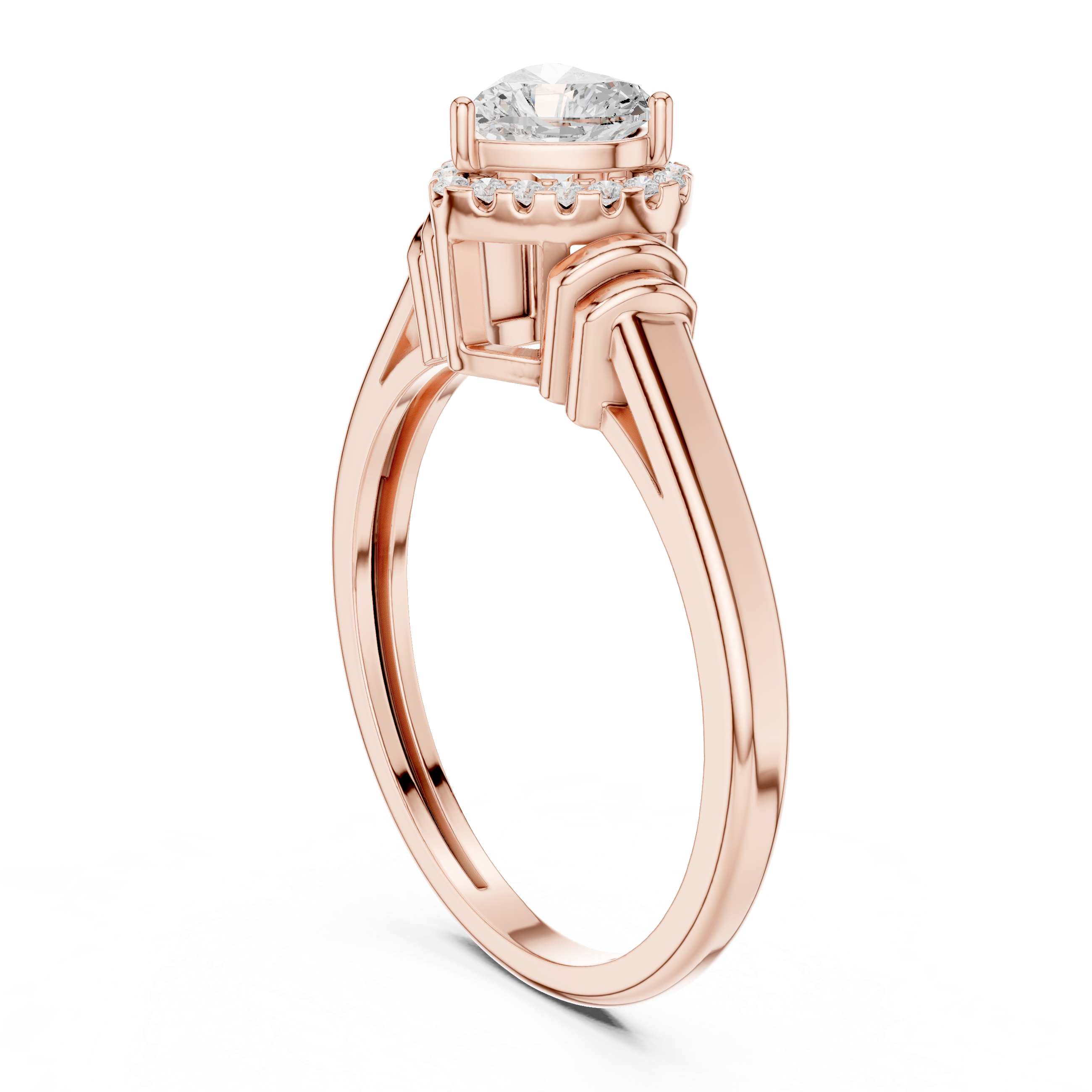 7.924 CT Heart & Round Lab Grown Diamond Ring | WOKE