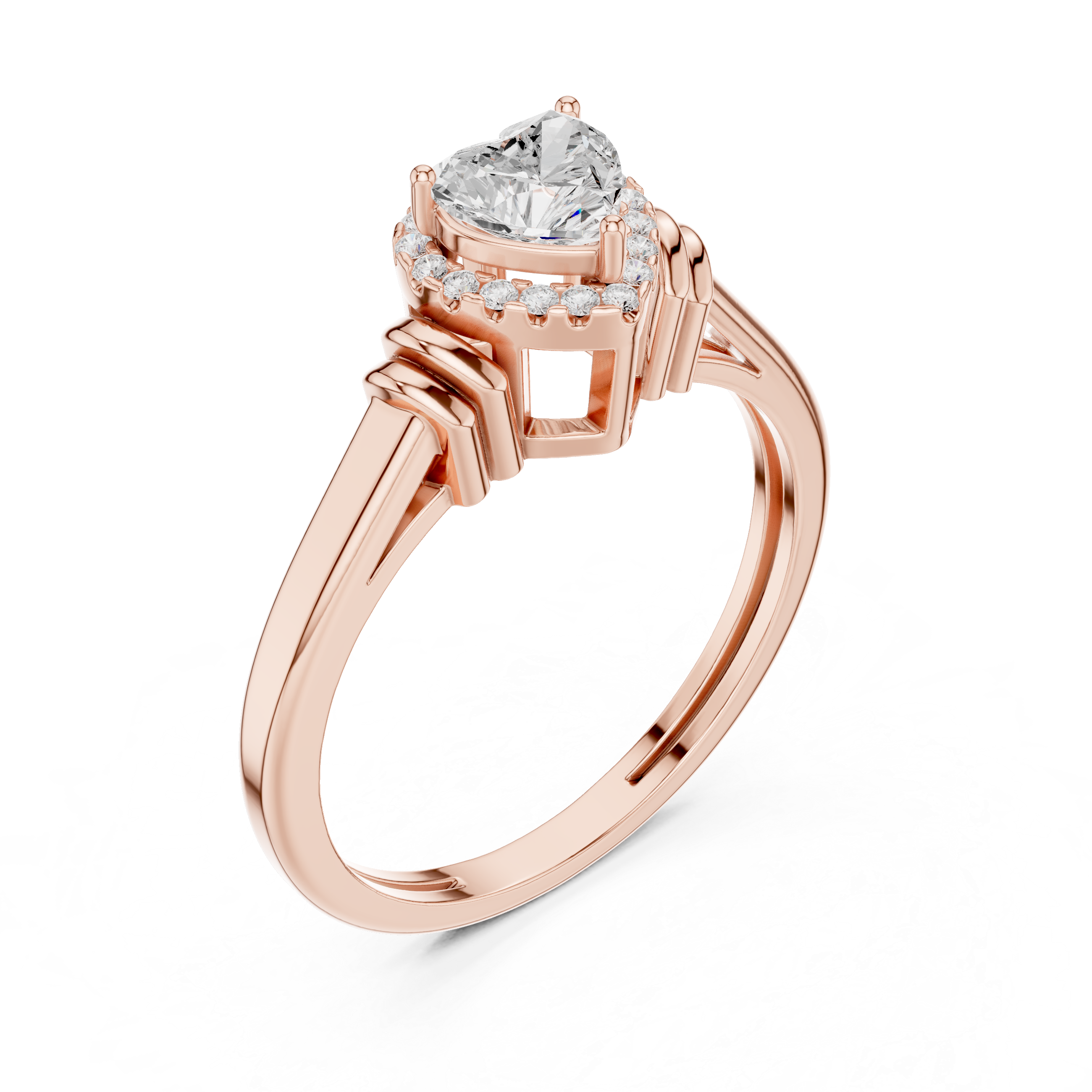 7.924 CT Heart & Round Lab Grown Diamond Ring | WOKE