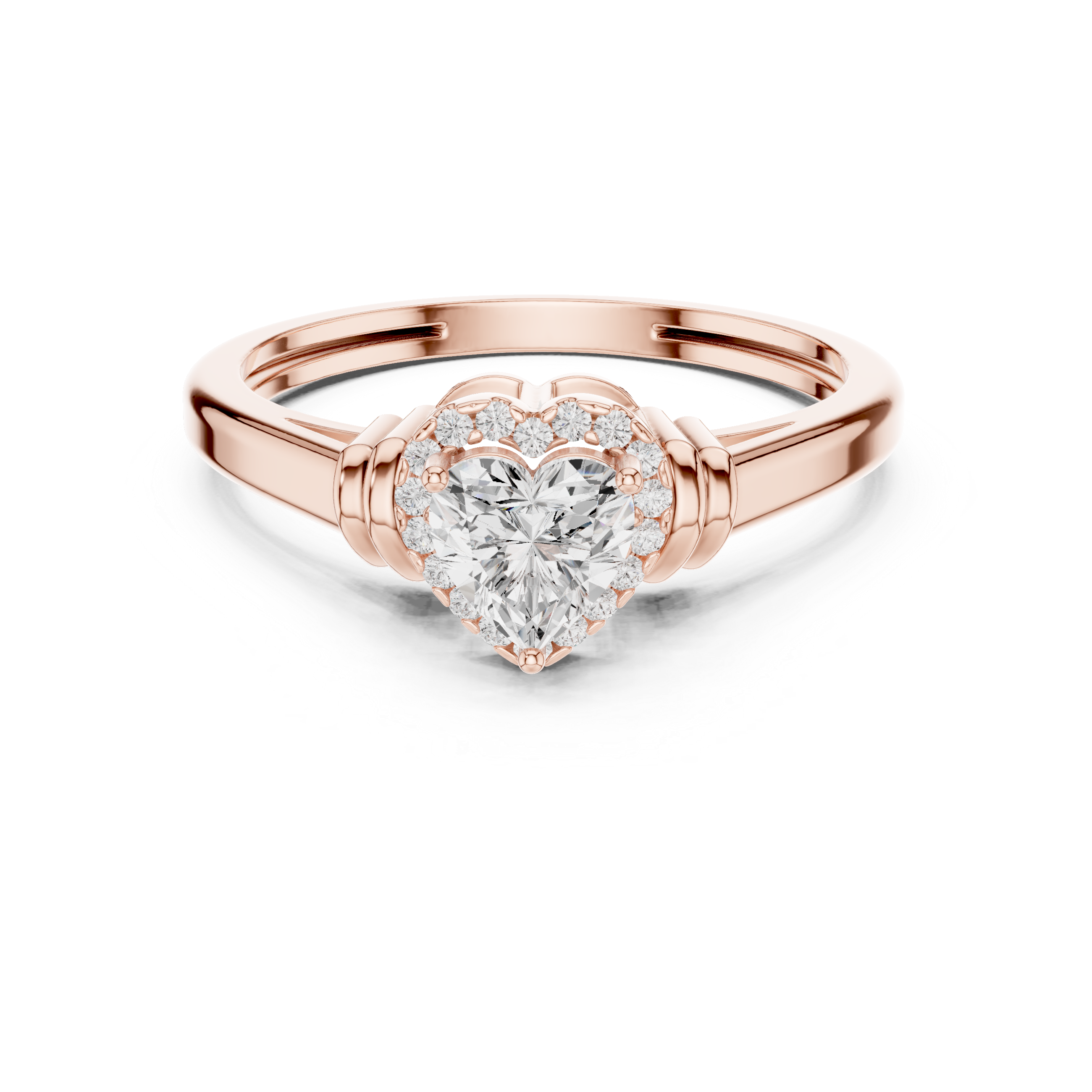 7.924 CT Heart & Round Lab Grown Diamond Ring | WOKE
