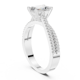 0.26 CT Emerald &  Round Lab Grown Diamond Ring | WOKE