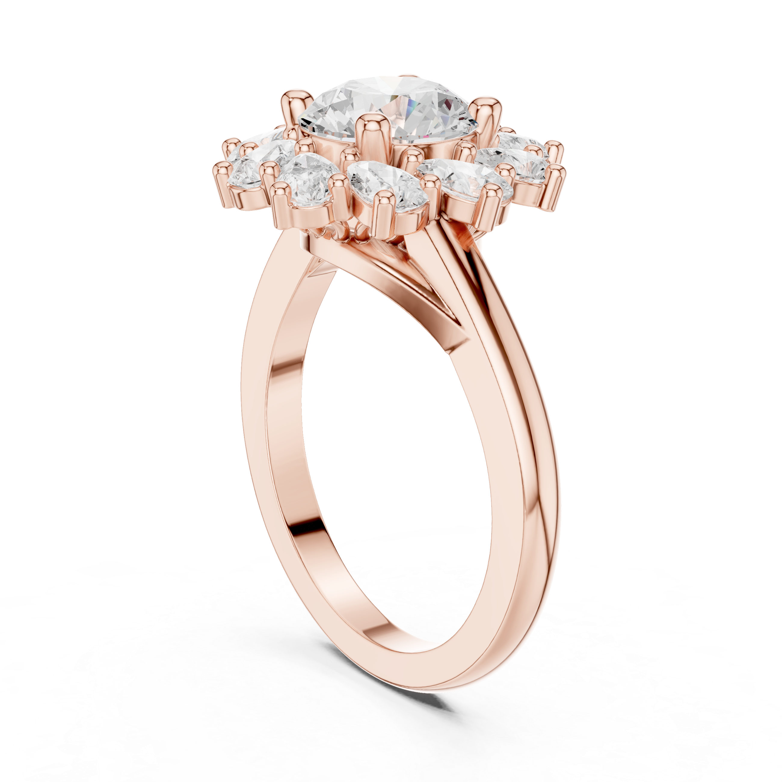 2.43 CT Pear & Round Lab Grown Diamond Ring | WOKE