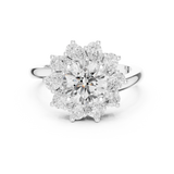 2.43 CT Pear & Round Lab Grown Diamond Ring | WOKE