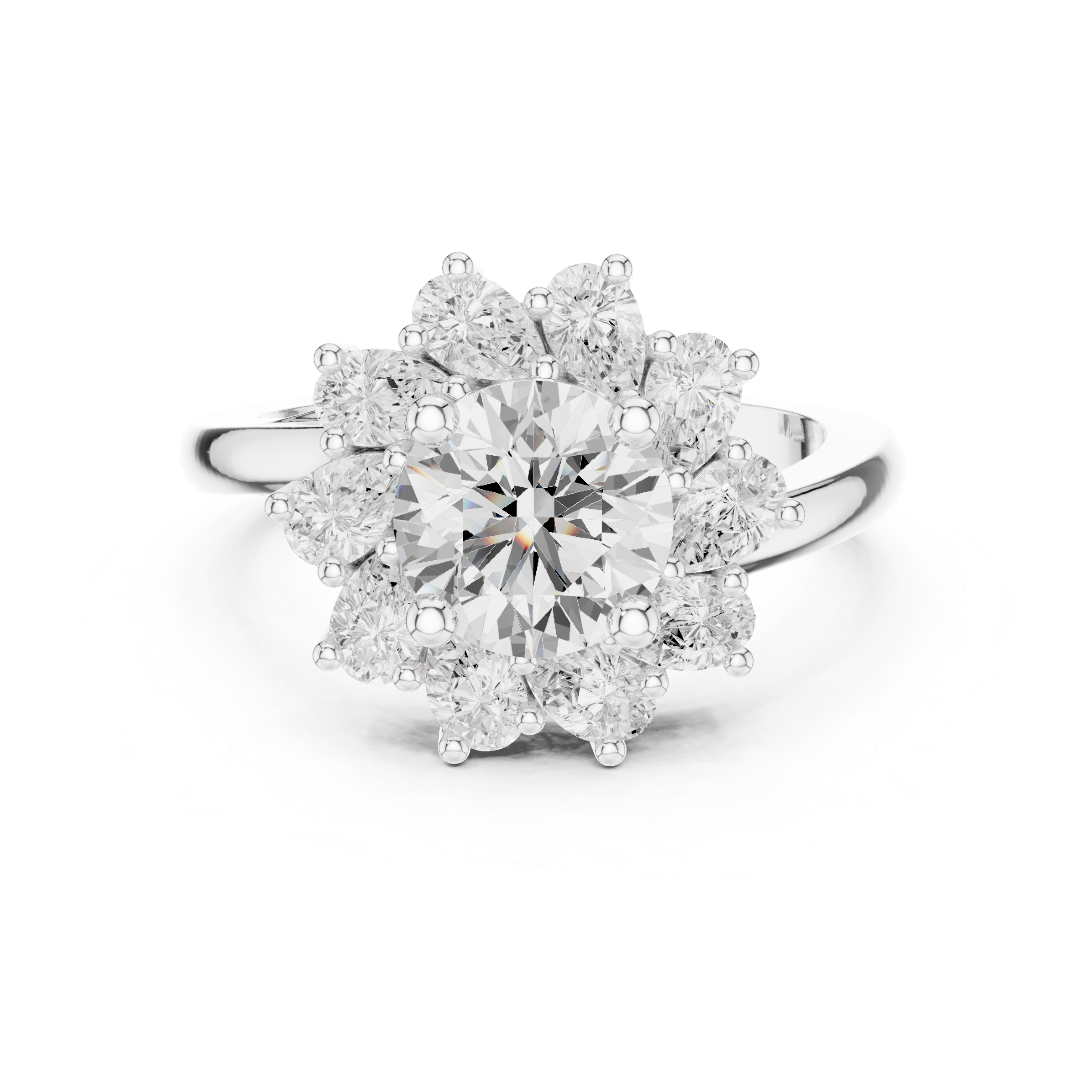2.43 CT Pear & Round Lab Grown Diamond Ring | WOKE