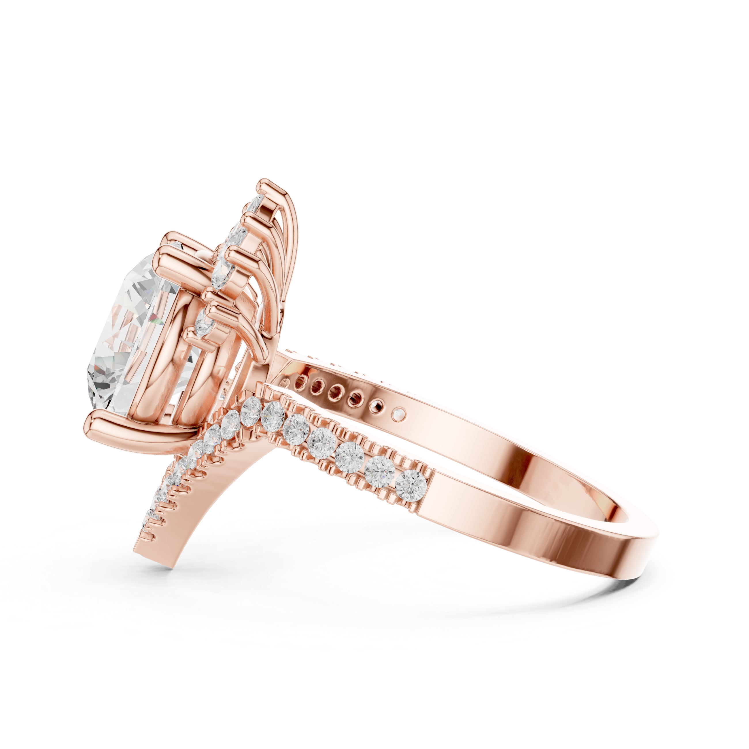 2.777 CT Marquise,Pear & Round Lab Grown Diamond Ring | WOKE