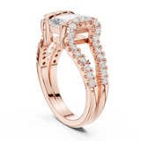 1.16 CT Emerald & Round Lab Grown Diamond Ring | WOKE