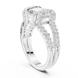 1.16 CT Emerald & Round Lab Grown Diamond Ring | WOKE
