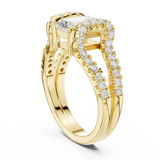 1.16 CT Emerald & Round Lab Grown Diamond Ring | WOKE