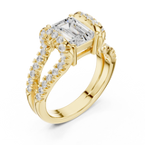 1.16 CT Emerald & Round Lab Grown Diamond Ring | WOKE
