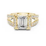 1.16 CT Emerald & Round Lab Grown Diamond Ring | WOKE
