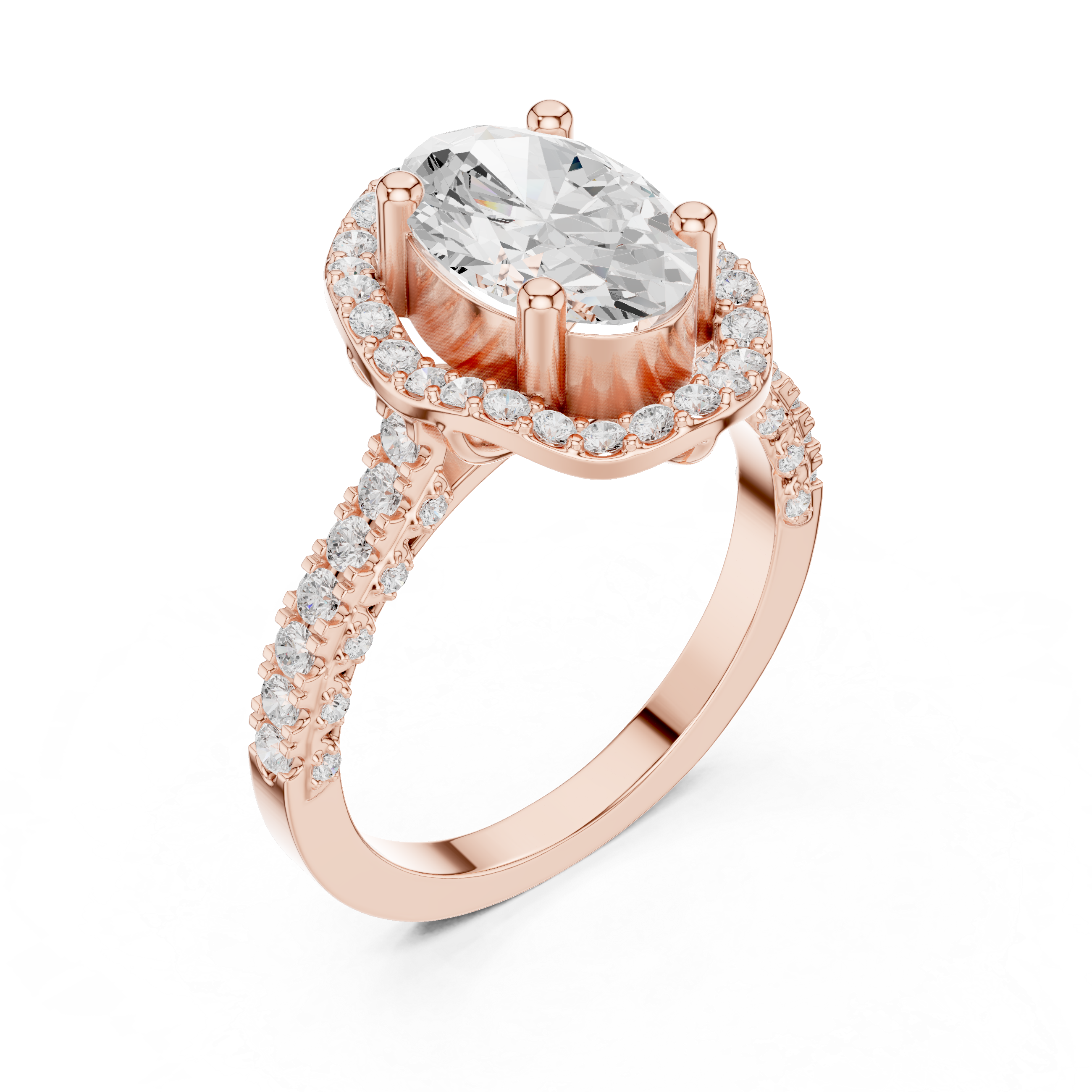 2.594 CT Oval & Round Lab Grown Diamond Ring | WOKE (Copy)