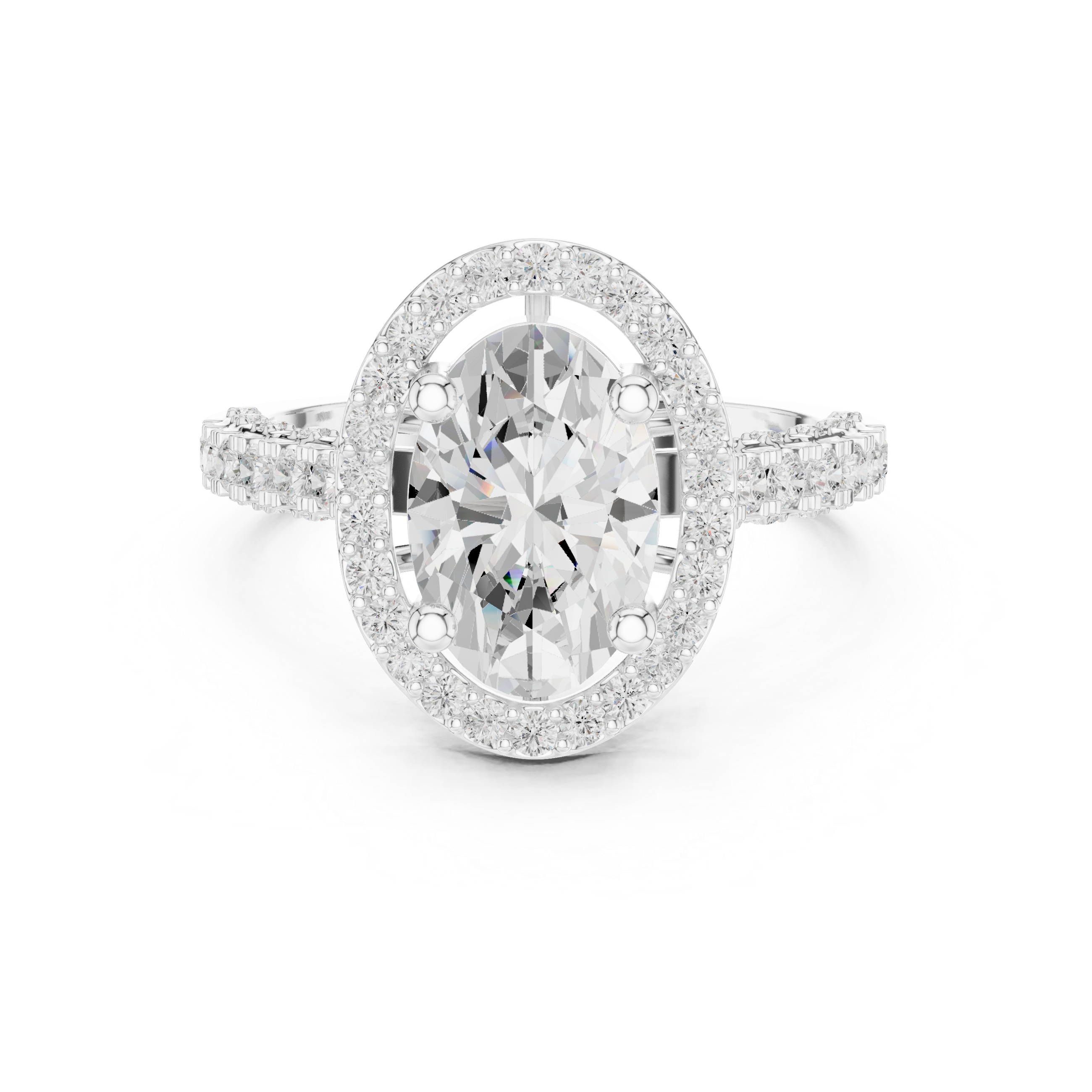 2.594 CT Oval & Round Lab Grown Diamond Ring | WOKE (Copy)