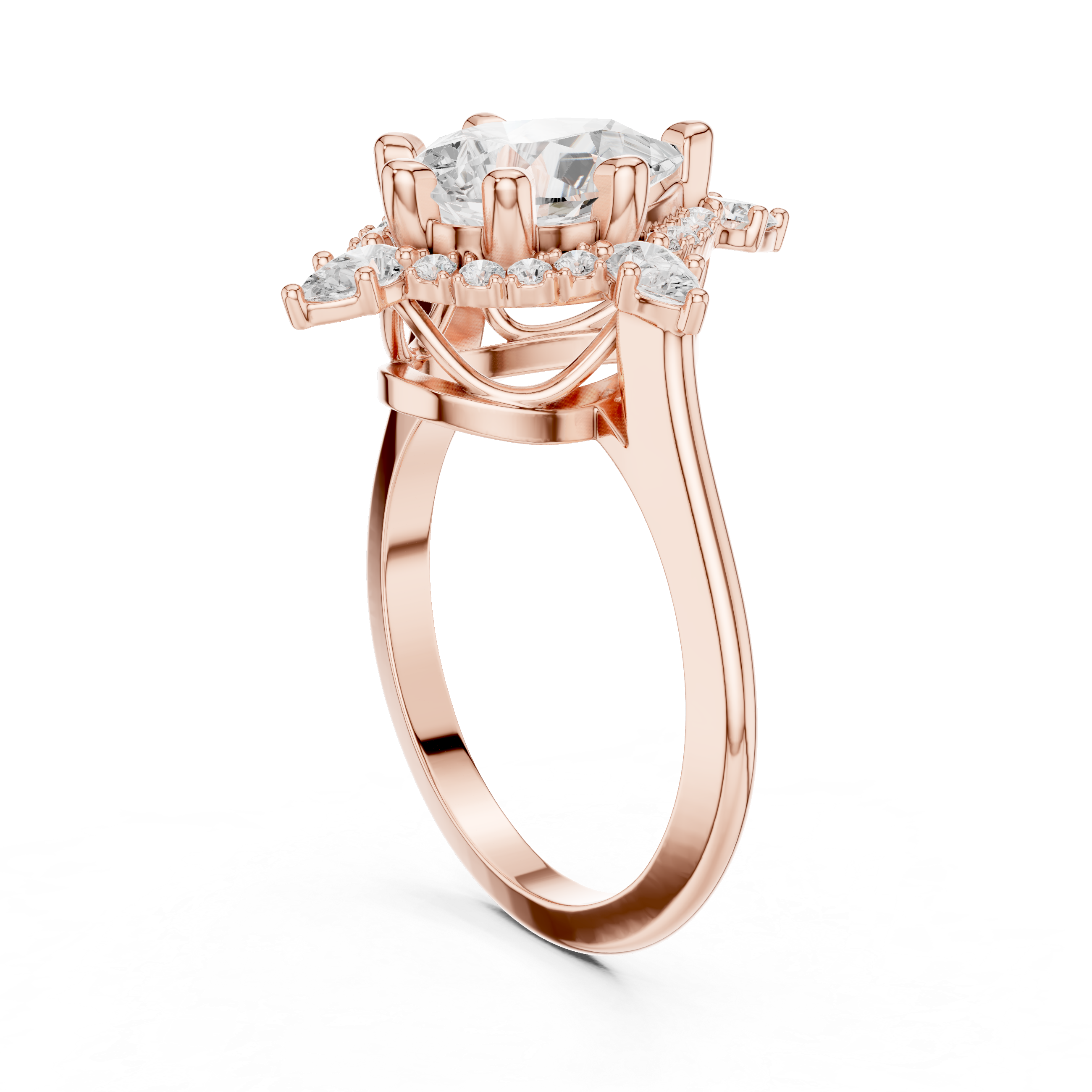 2.434 CT Pear & Round Lab Grown Diamond Ring | WOKE