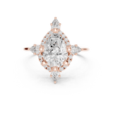 2.434 CT Pear & Round Lab Grown Diamond Ring | WOKE