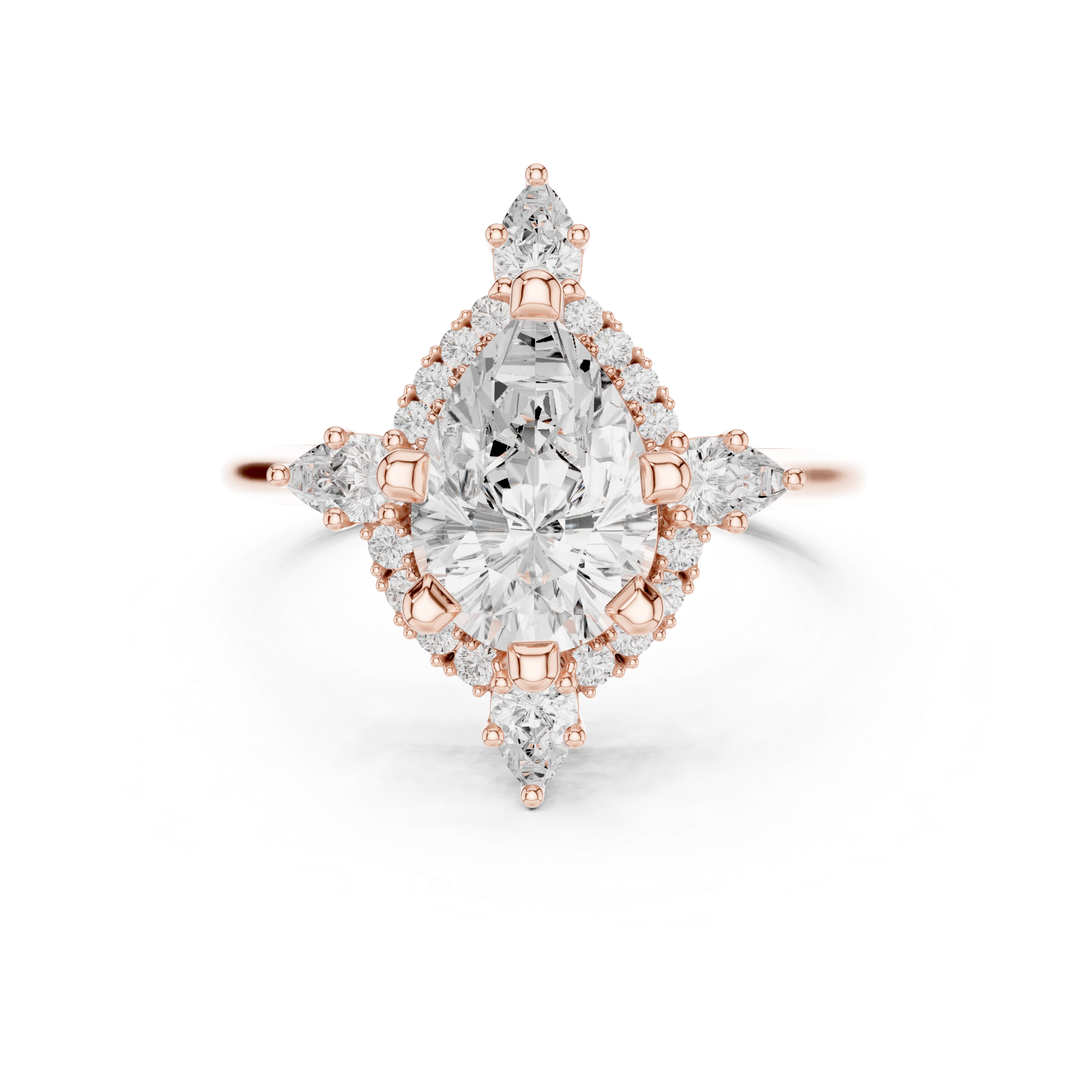 2.434 CT Pear & Round Lab Grown Diamond Ring | WOKE