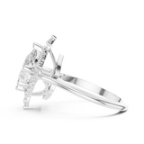 2.434 CT Pear & Round Lab Grown Diamond Ring | WOKE