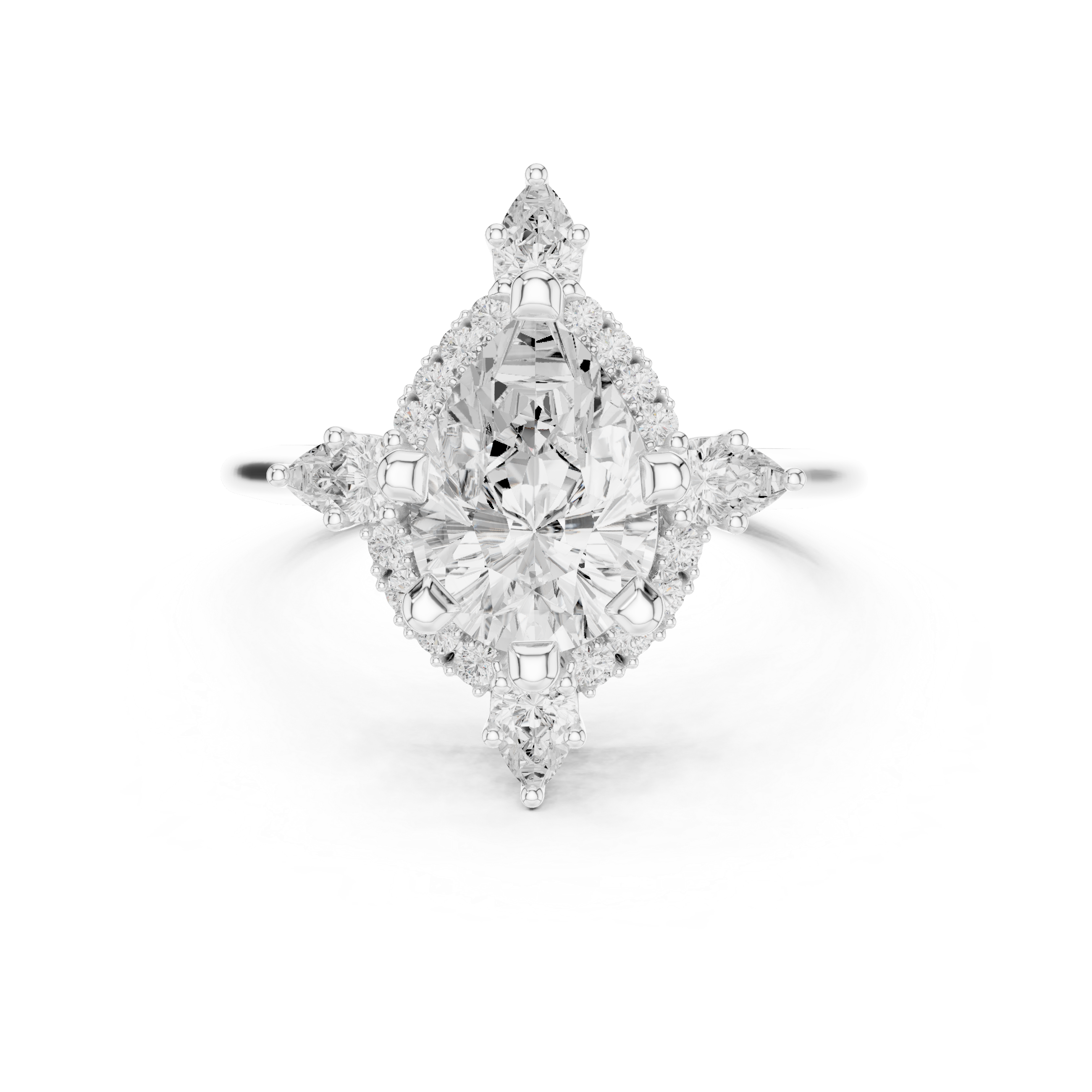 2.434 CT Pear & Round Lab Grown Diamond Ring | WOKE