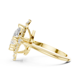 2.434 CT Pear & Round Lab Grown Diamond Ring | WOKE