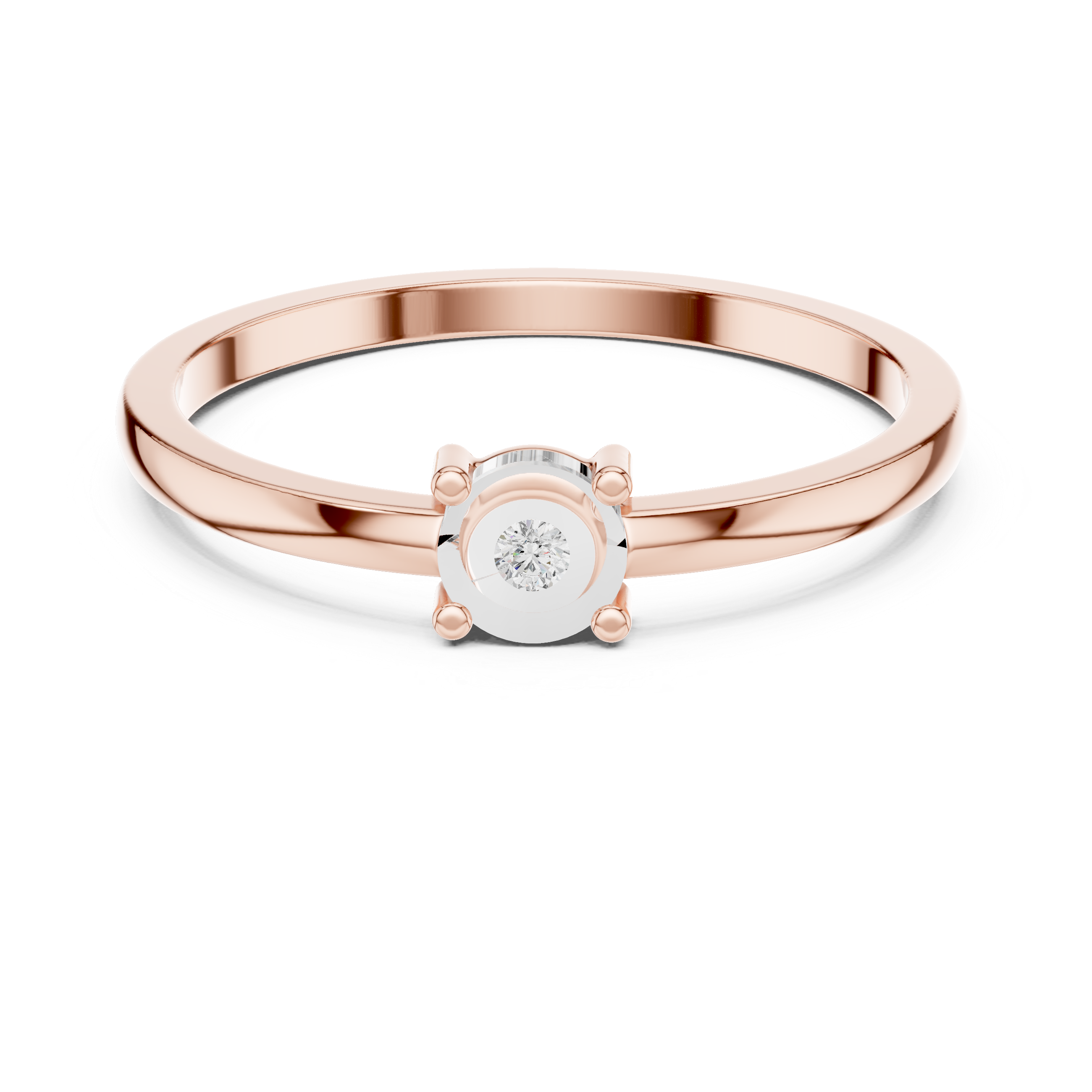 0.018 CT Round Lab Grown Diamond Ring | WOKE