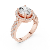 2.122 CT Oval & Round Lab Grown Diamond Ring | WOKE
