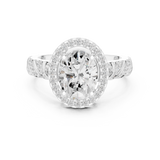 2.122 CT Oval & Round Lab Grown Diamond Ring | WOKE