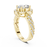 2.122 CT Oval & Round Lab Grown Diamond Ring | WOKE