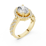 2.122 CT Oval & Round Lab Grown Diamond Ring | WOKE