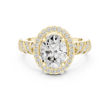 2.122 CT Oval & Round Lab Grown Diamond Ring | WOKE