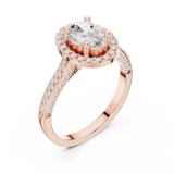 1.396 CT Oval & Round Lab Grown Diamond Ring | WOKE