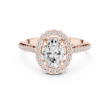 1.396 CT Oval & Round Lab Grown Diamond Ring | WOKE