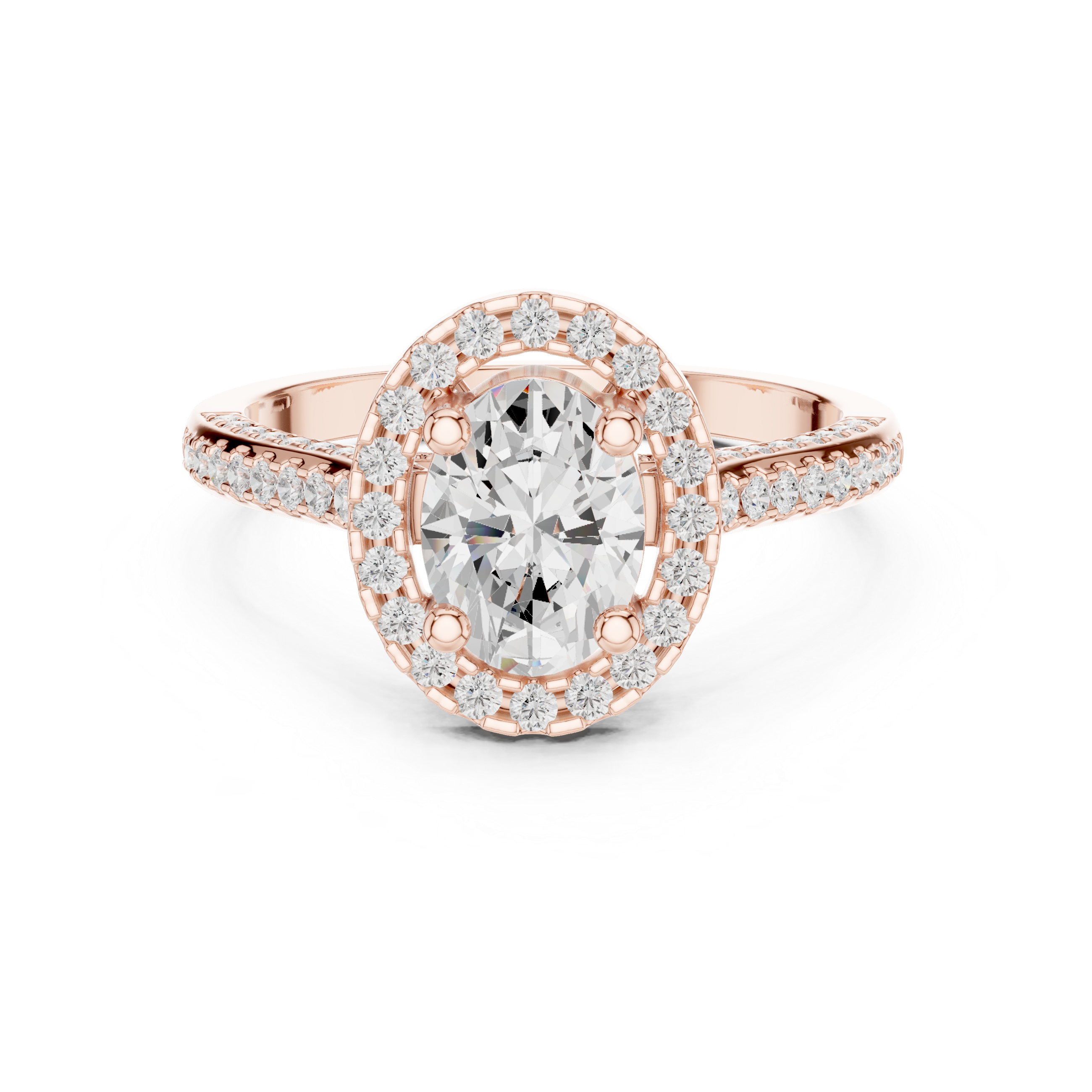 1.396 CT Oval & Round Lab Grown Diamond Ring | WOKE