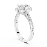 1.396 CT Oval & Round Lab Grown Diamond Ring | WOKE